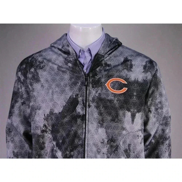 Reebok On-Field Gray Chicago Bears Full Zip Front Hooded Jacket M - Picture 3 of 13